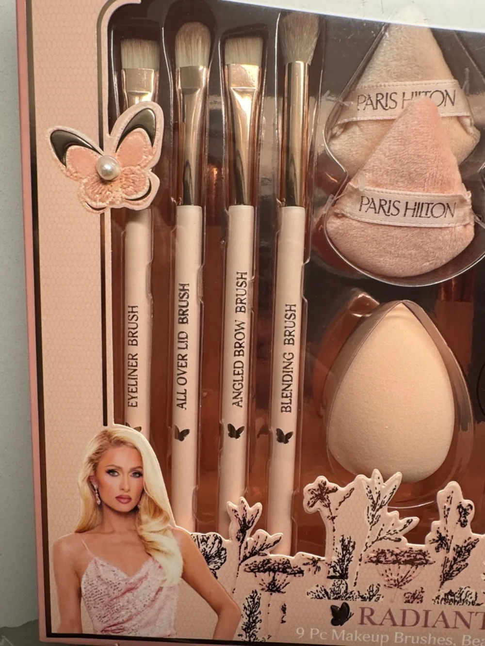 Paris Hilton Radiant Blend 9-Piece Makeup Brush & Sponge Set